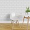 Peel & Stick Wallpaper 2FT Wide Tile White Brick Retro Custom Removable Wallpaper by Spoonflower
